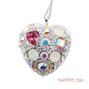 Swarovski - Clara Rose Heart Locket Pendant Necklace.